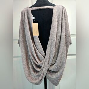 Stunning Open-Back Taupe Sweater